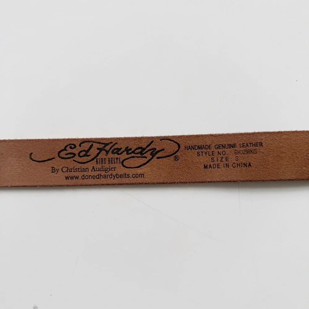 Ed Hardy LOVE KILLS SLOWLY Leather Belt size Small